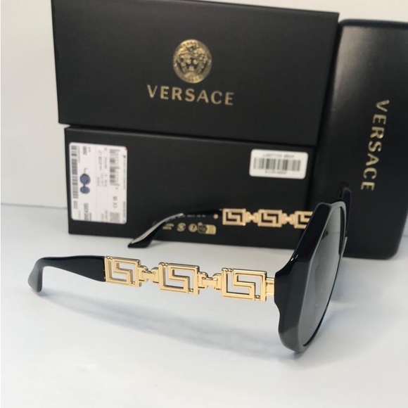 New Authentic Versace VE 4395 Plastic Womens Square Sunglasses Black 59mm Adult main image 8